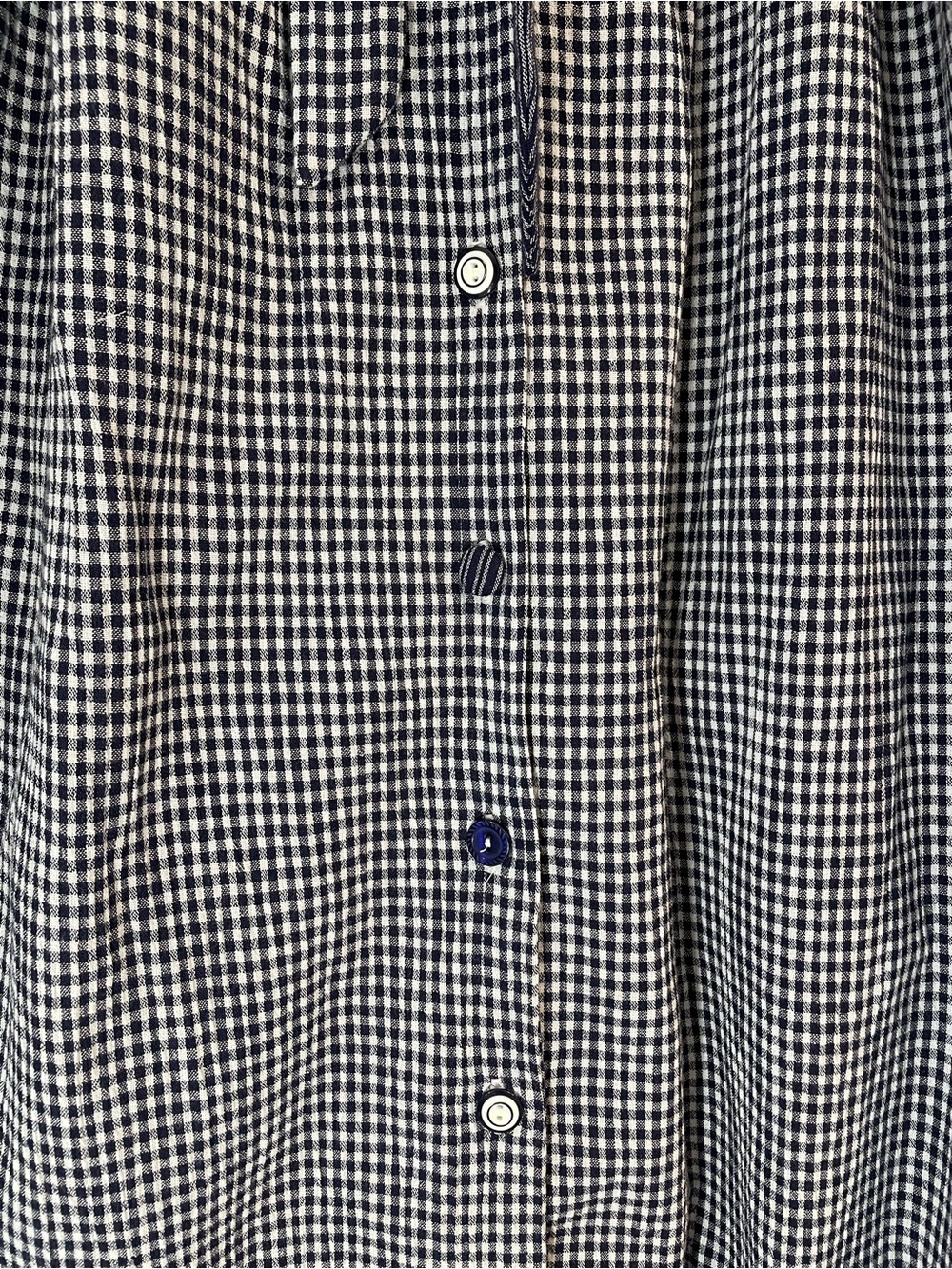 Koret Navy & White Gingham Midi Skirt - Button Front Multicolor Tie Belt size 18 - Picture 4 of 7